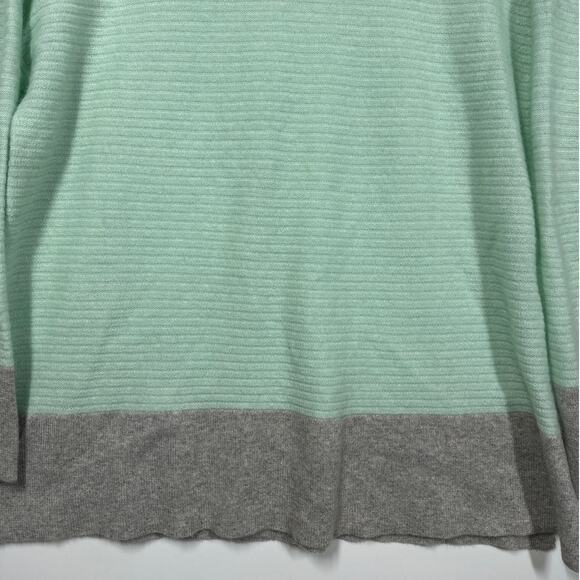 Charter Club Luxury 100% Cashmere Relaxed Fit Sweater Top Mint Green Gray Size L - Picture 3 of 10